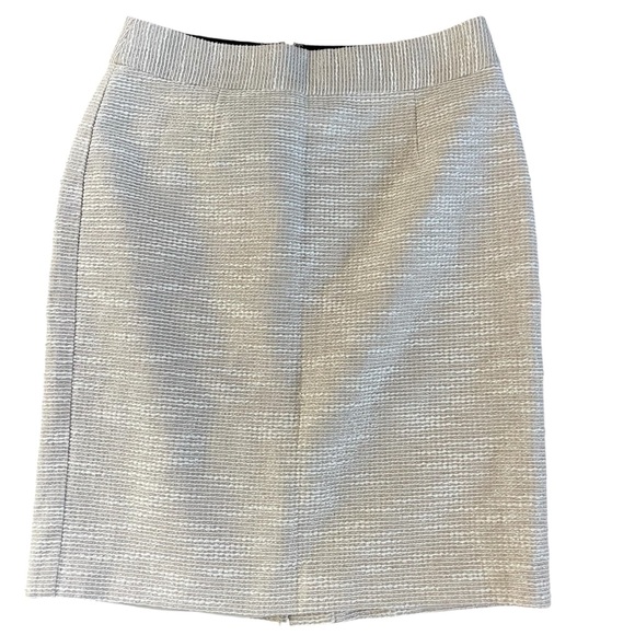 Banana Republic Dresses & Skirts - Banana‎ Republic Pencil Skirt Sz 4 Ivory Tweed Lined Shimmer Tonal Bone Formal